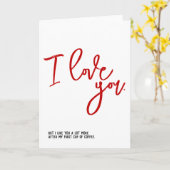 愛してる、でもコーヒー後ならもっと好き カード (黄色い花)