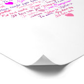 「愛してる」という言葉で作られたハート ポスター (角)