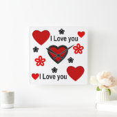 愛してる…どんな言葉でも言い切れないほど スクエア壁時計 (ホーム)