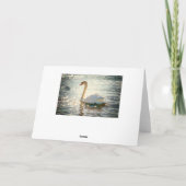 「愛してる」のハートを作る白鳥 カード (裏面)