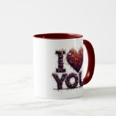 「愛してる」の言葉でマグカップに抱き込む マグカップ (正面右)