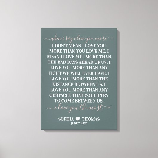 「愛してる」より大切な結婚記念日 キャンバスプリント (正面)