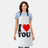 愛してる エプロン (着用した状態)