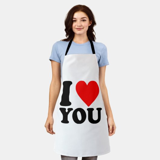 愛してる エプロン (着用した状態)