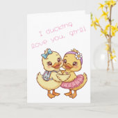 愛してる、ガール！バレンタインデー カード (黄色い花)