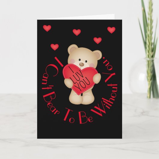 「愛してる、クマさん」 5"×7" 折りたたみ式グリーティングカード カード (正面)