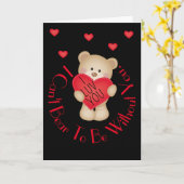 「愛してる、クマさん」 5"×7" 折りたたみ式グリーティングカード カード (黄色い花)