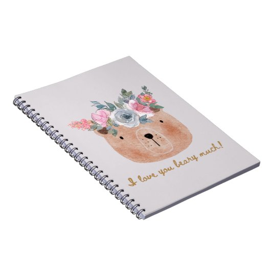 愛してる!クマとフローラリース ノートブック (右側)