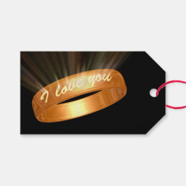 "愛してる" ゴールドリング ギフトタグ