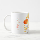 「愛してる」シンプルクラシックカスタマイズ花びら コーヒーマグカップ (左)