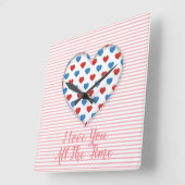 愛してる スクエア壁時計 (傾斜)