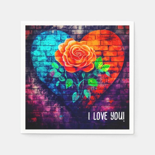 愛してる スタンダードカクテルナプキン (正面)