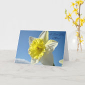 愛してる！ダフォディルフラワー春ブルースカイ カード (黄色い花)