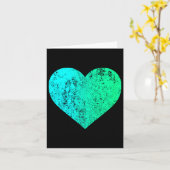 愛してる ティールハート 傷ついたバレンタインデー カード (黄色い花)