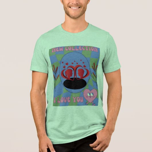「愛してる」 トライブレンドTシャツ (正面)