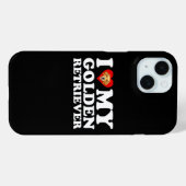 愛してる (ハート) ゴールデンレトリバー Case-Mate iPhoneケース (裏面 (横))