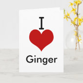 愛してる (ハート) ショウガ カード (黄色い花)