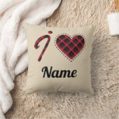 愛してる…ハート、プレイド クッション (ブランケット)