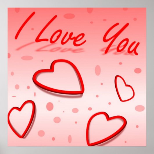 「愛してる」ハート ポスター (正面)