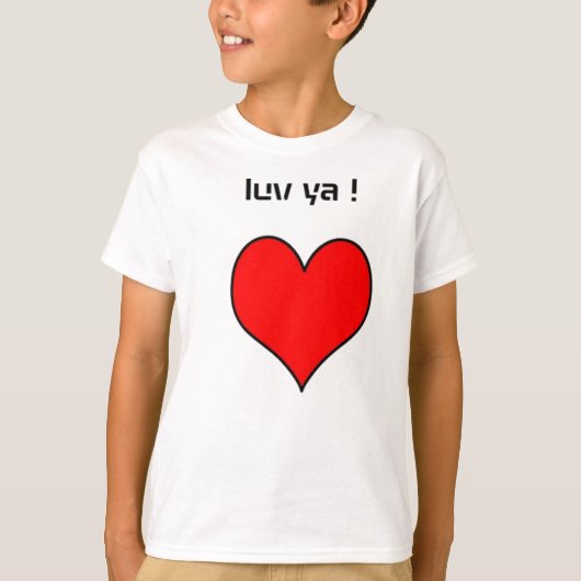 "愛してる!" ハート Tシャツ (正面)