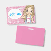 愛してる バッジ (正面＆裏面)