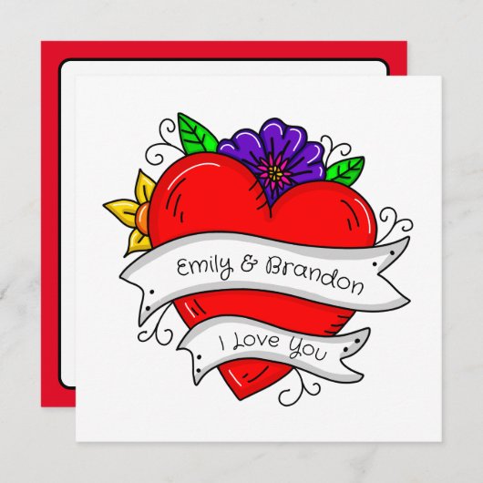 愛してる | バレンタインデーまたは記念日 シーズンカード (正面/裏面)