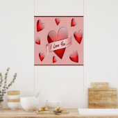 「愛してる」バレンタインハート ポスター (キッチン)