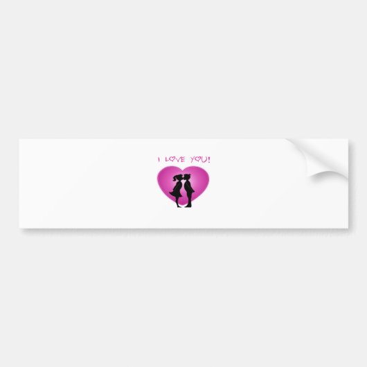 愛してる バンパーステッカー (正面)