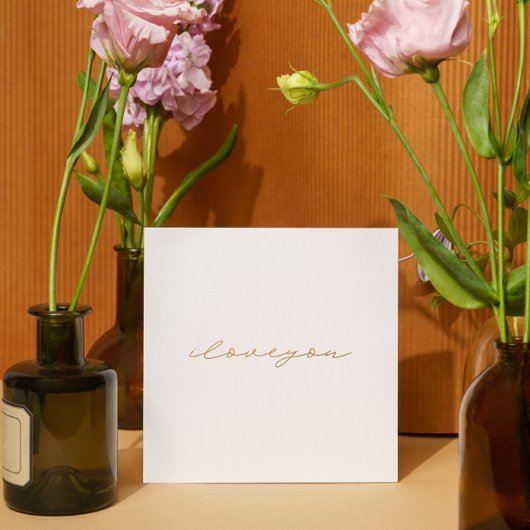 愛してる |フェイク金ゴールド |ミニマルな芸術 ポスター