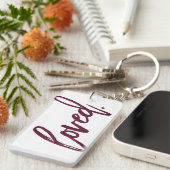 愛してる。ブルゴーニュモダントレンディースクリプトタイポグラフィ キーホルダー (正面右)