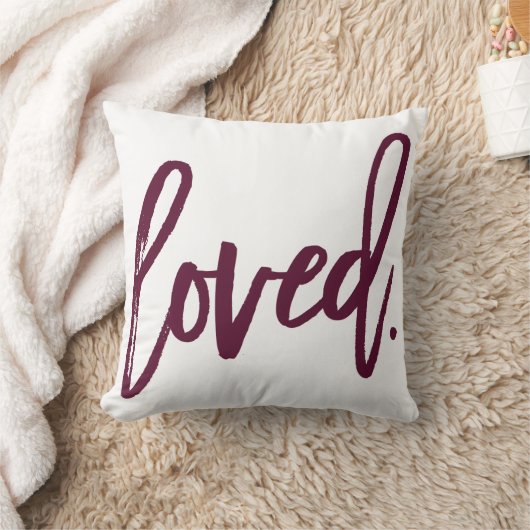 愛してる。ブルゴーニュモダントレンディースクリプトタイポグラフィ クッション (ブランケット)