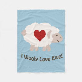 愛してる!ブルー フリースブランケット