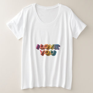 「愛してる プラスサイズTシャツ
