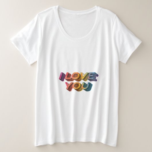 「愛してる プラスサイズTシャツ (デザイン正面)