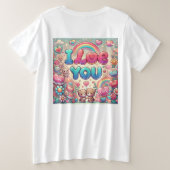 愛してる プラスサイズTシャツ (デザイン裏面)
