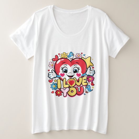 愛してる プラスサイズTシャツ (デザイン正面)