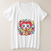 愛してる プラスサイズTシャツ (デザイン正面)