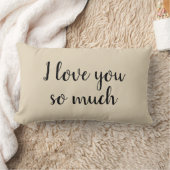 愛してる ベージュの枕 ランバークッション (ブランケット)