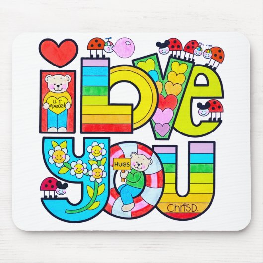 愛してる マウスパッド (正面)