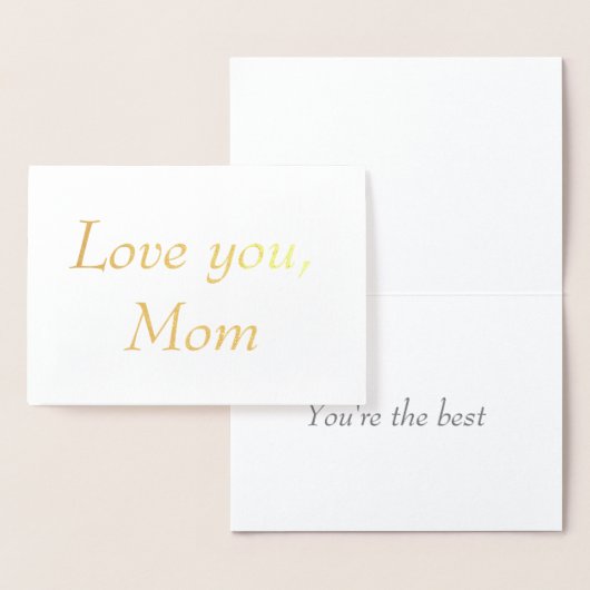 愛してる ママ 最高のミニマリスト ゴールド フォイル 箔カード (ディスプレー)