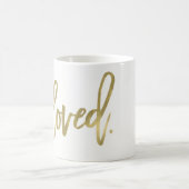 愛してる。モダントレンディースクリプトタイポグラフィ型金ゴールド モーフィングマグカップ (中央)