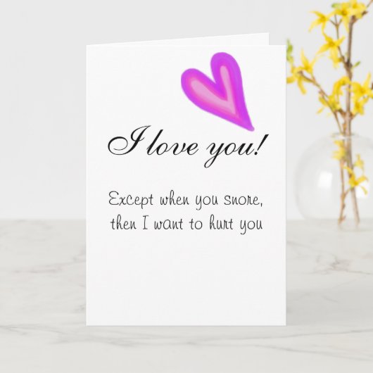 愛してる ユーモア いびき 面白い 記念日 バレンタイン カード (黄色い花)