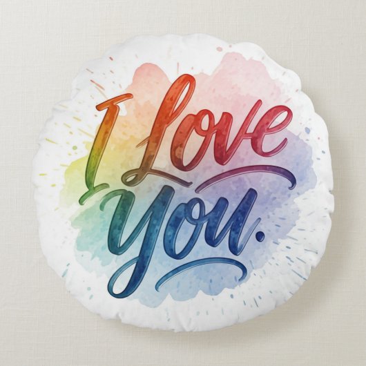 愛してる ラウンドクッション (正面)