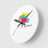 愛してる ラウンド壁時計 (傾斜)