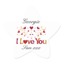 愛してる レッドハート ゴールドリボン ヴィンテージ バレンタイン