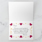 愛してる レッドハート ゴールド ブラック 結婚プロポーズ カード (内部)