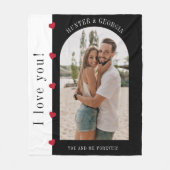 愛してる!ロマンモダンスタイリッシュト写真 フリースブランケット (正面)