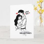 愛してる ヴァレンタインの抱擁 カード (黄色い花)