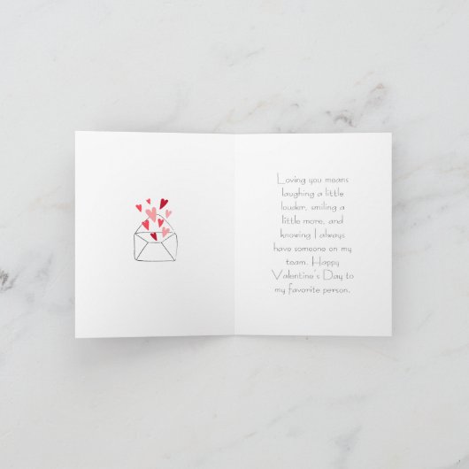 愛してる ヴァレンタインデー 恋人よ カード (内部)