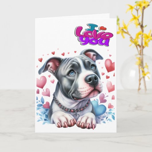 愛してる - 中を見て。 カード (黄色い花)